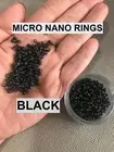 1000 PCS COPPER SILICONE LINED MICRO NANO RINGS FOR I TIP EXTENSIONS BLACK