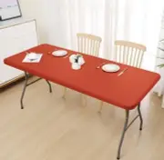 8ft Rectangle Folding Table Cloth Cover Fitted Flannel Back Vinyl Water Proof