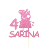 Personalised Peppa Pig Cake Topper Add Any Name And Age 1 2 3 4 5