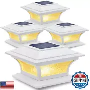 SIEDiNLAR Solar Post Lights Outdoor Glass LED Fence Cap Light 2 Modes for 4x4