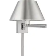 Livex Lighting 40030-91 Allison Swing Arm or Wall Lamp Brushed Nickel