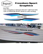 Quintrex style Freedom Sport graphics 3200mm long with custom lettering