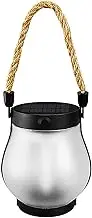 Outdoor Solar Flame Wicker Lights , Flickering LED Garden Lanterns , Rechargeable Camping Lamp with Decorative Rope for Yard & Patio Décor , Waterproof & Energy-Efficient Solar, Powered Lighting