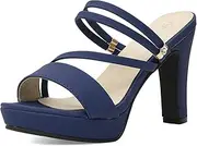 [GETMOREBEAUTY] Women's Chunky High Heels Slingback Sandals Open Toe Ankle Strap Slip On Platform Dress Shoes