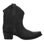 Circle G by Corral Embroidered And Inlay Snip Toe Cowboy Booties Womens Black Ca