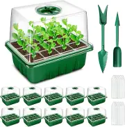 YAUNGEL Seed Starter Tray, 10 Pack 120 Cells Thicken Seed Starting Trays Kit wit