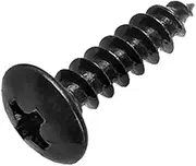 Oneyijun 20 Pcs M3 x 8mm Self Tapping Wood Screws Carbon Steel Mushroom Round Flanged Head Fasteners Drilling Screw Black
