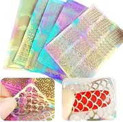 Topbeauty 60 Pieces Nail Vinyls Stencil Stickers Set, 5 Sheets 72 Different Designs Cute Easy Nail Art Nail Vinyls Nail Stencil Sheets