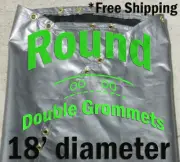 Round 18 Ft Diameter Tarp Heavy Duty Pool Firepit Sandbox Waterproof Field Cover