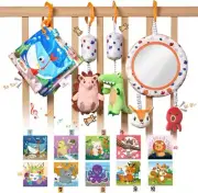 TUMAMA Kids Car Seat Toys for Babies Rattle, Stroller Mobile, Mirror, Squeaky