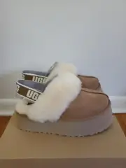 Ugg Women's Funkette Slingback Platform Clog Slippers Chestnut Size US 8