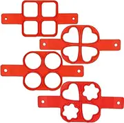 4 Pcs Silicone Pancake Mold, Pancake Mold Maker,Pancake Rings for Griddle, Flip and Cook Pancake Shaper, Reusable Egg Molds