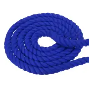1" 49ft Natural Twisted Cotton Rope 3 Strand Thick Cotton Rope Tug Blue