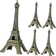 HOODANCOS 5Pcs Vintage Eiffel Tower Model Figurine Retro Decorative Travel Souvenir Delicate Home Ornament Unique Design Antique Finish