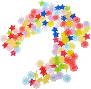 Abaodam 120pcs Colorful Beads Glow The Dark Cycling Accessories for Boy Girl Star Heart Flower Shapes Eye-catching Bike Wheel Decor Enhanced Visibility for