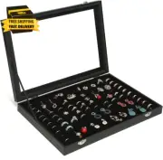 100 Slots Ring Box Storage Organizer Jewelry Ring Display Case with Transparent