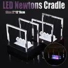 Glowing Newtons Cradle LED Light Up Ball Glass Swing Ball Physics Science Toy MV
