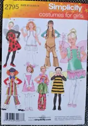 Simplicity 2795 CHILD INDIAN PRINCESS FAIRY LADYBUG COSTUME SEWING PATTERN 3-8