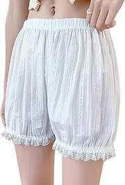 [KKmeter] Pettipant Half Slip Shorts for Women Bloomers Frilly Short Pants Elastic Waistband Panties Underwear