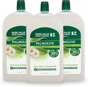 3x Palmolive Naturals Liquid Hand Wash Soap 1L, Aloe Vera & Chamomile Refill |Au