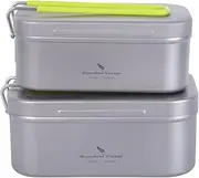 Boundless Voyage Titanium Mess Tin with Lid & Handle Outdoor Camping Tableware Cookware Lunch Box Bowl Pan for Hiking Backpacking Mountaineering Ti2083C