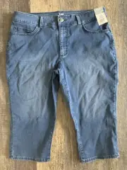 Riders By Lee Indigo Capri Womens Jeans Plus Size 18 Blue Stretch Medium Wash