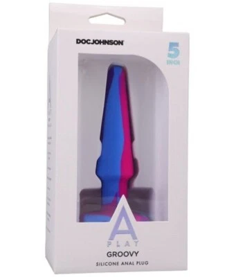 Doc Johnson A-Play Groovy Silicone Anal Plug 5" Berry