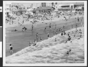 Crowded Venice Beach 1930-1940 detail 1 California Old Photo
