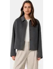 [Forever New] Eden Zip Through Felled Jacket in Charcoal