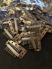 SWACC 100 Pcs U Shape Metailic Snap Clips ins for Hair Extension Hairpiece
