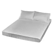 Royal Comfort 1200 Thread count Damask Stripe Cotton Blend sheet sets Queen Silver