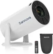 Sannova Mini Projector, Projector 4K 1080P Supported, New S3 Optics Engine, 200 ANSI, Android 11, Automatic Keystone Correction, 180° Rotation Function & Shockproof Carry Case - for Home Theatre