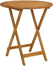 VRAXO Folding Garden Table 70 cm Solid Acacia Wood -6.5KG,313596