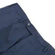 PT01 NWT Flat Front Dress Pants Size 48 32 US Blue Small Plaid Wool Blend