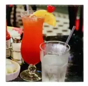 Cocktail Drinks Ceramic Tile Trivet Coaster Travel Souvenir 4" x 4"