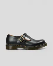 [DR MARTENS] DR MARTENS Men's Polley T-Bar Shoe in Black Size UK 7 UK 7 Black