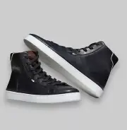 NEW Allen Edmonds "ALPHA" Lace-Up High-Top Casual Sneakers 9 D Black W Box