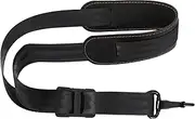 e-Times Saxophone Neck Strap, Soft Adjustable Sax Leather Padded for Alto Tenor Soprano Baritone Sax, Clarinet