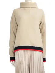 Victoria Victoria Beckham Beige Knit Turtleneck Jumper