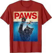 [Sojlreurs] Paws Parody Black Cat Chasing a Cute Scared Mouse Top Kitten T-Shirt