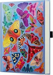 Elena Essex Lined Journal Notebook for Women & Men / 160 Pages / A5 College Ruled Notebook/Thick 160 Gsm Paper/Hardcover Journaling Notebooks/Notebook for Work & Notetaking/Note Book - Moths