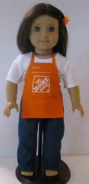 Handmade Doll Clothes Fit 18" American Girl Dolls ~ Jeans, Top, Home Depot Apron