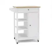 Kitchen Cart/Tableware Cart with Towel Rack or Handle, Rubber Wood Table Top, 1