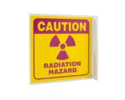 Zing Caution Radiation Hazard Wall-Projecting L-Sign w/ Icon