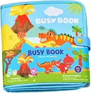 Folpus Baby Cloth Book Interactive Toy, Recognition Development Quiet Activity Book, Soft Baby Book, Kids Busy Board, Dinosaur