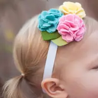 在飛比找PChome24h購物優惠-UNICO-LIFE 兒童髮帶 手工布花朵造型(活潑款)