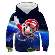 Kids Boys Girls Super Mario Hoodie Long Sleeve Hooded Sweatshirts Pullover Sports Tops Gifts 5-10 Years -NMAOV D 7-8 Years