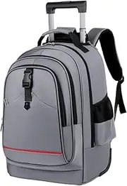 [MagiDeal] Rolling Backpack, Telescopic Pull Rod, for Business Adults Travel