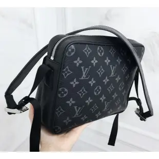 【二手正品】 LV Outdoor 信差包 Taiga 牛皮 Monogram Amazon 帆布 M30233 黑