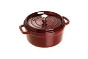 Staub 24cm 3.8L Cast Iron Round Cocotte Pot w Lid Induction Cookware Grenadine